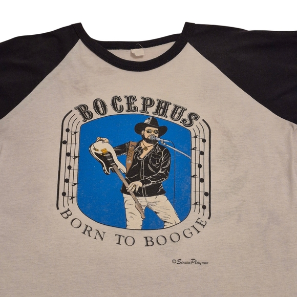 1987 Hank Williams Jr. Bocephus Raglan T-Shirt - Picture 2 of 7